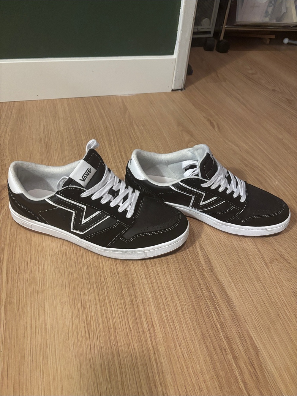 Vans Black and White Low-Top Skate Sneakers